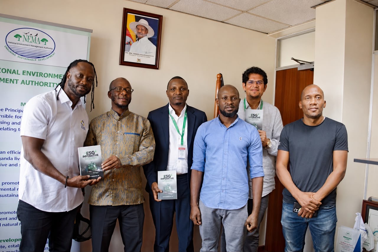 Bebe Cool and his team with officials at the National Environment Management Authority (NEMA)